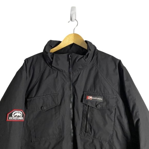 Ecko Unltd Men's Black Solid Full Zip Winter Wear Bomber Jacket - Picture 2 of 12